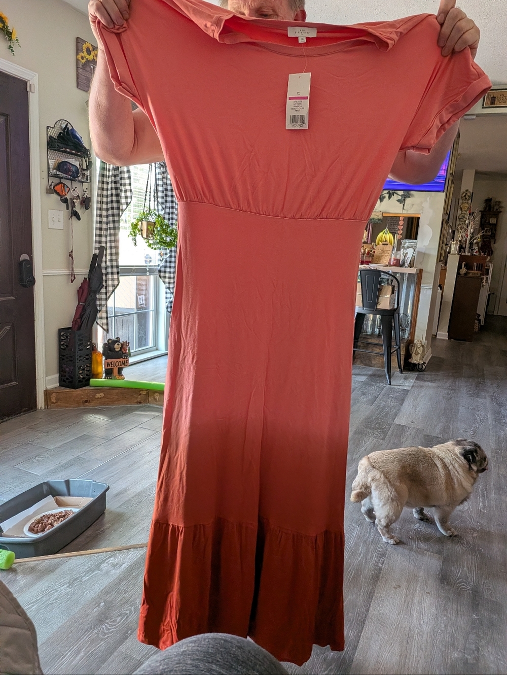 Peach/Burnt Orange Ombre Women’s Maxi Dress by New Directions - Picture 3 of 7